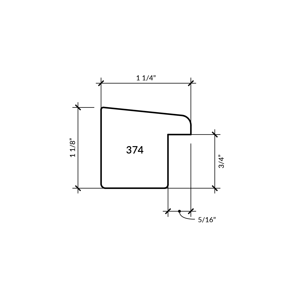 Tate Gold 1 1/4" 374670 frame sample