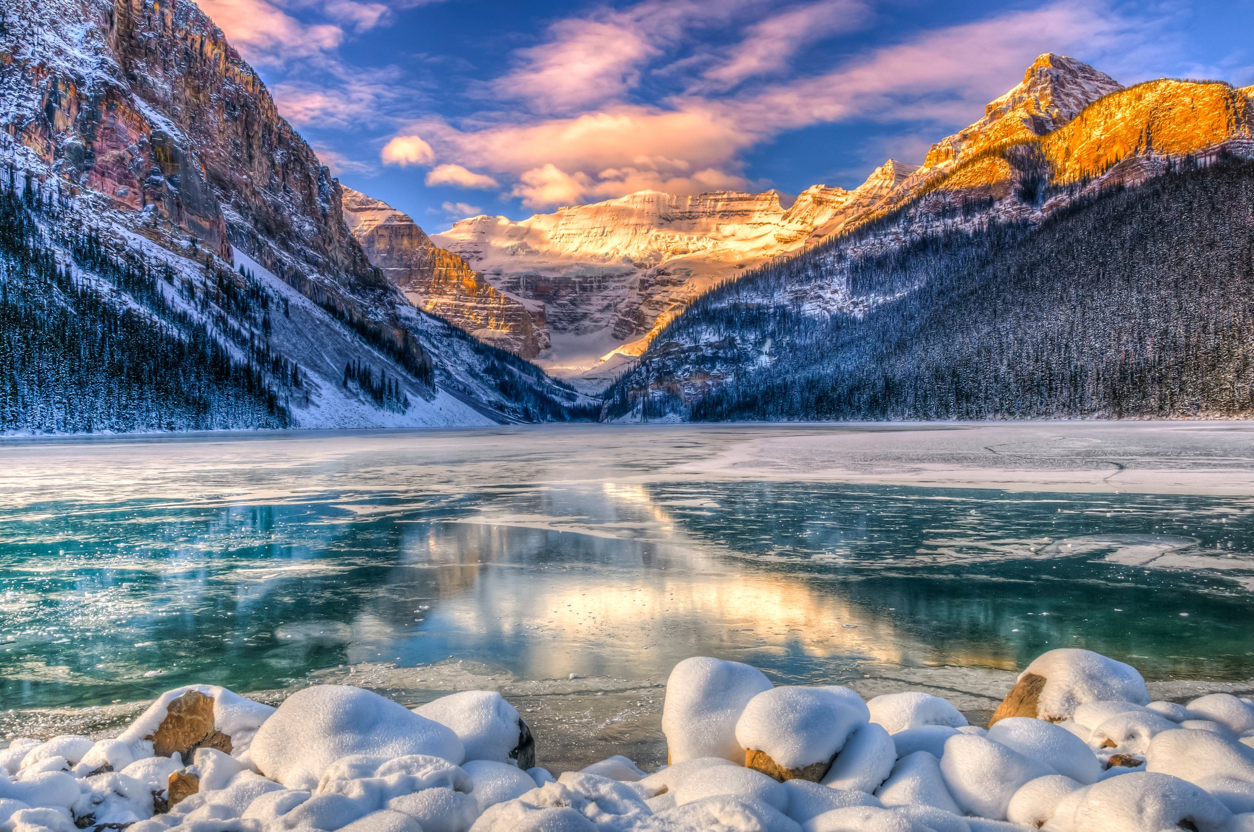 Lake Louise snow daybreak by Utah Print Vault